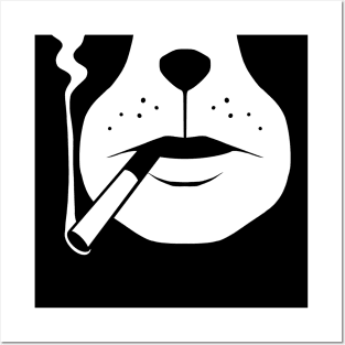 Smoking Dog Man Face Posters and Art